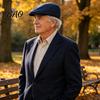 Comfortable Fit Hat Men Woolen Newsboy Flat Cap, Soft Fitted Driving Cabbie Hat, Retro Peaked Cap Style for Spring And Autumn Casual Daily Wear
