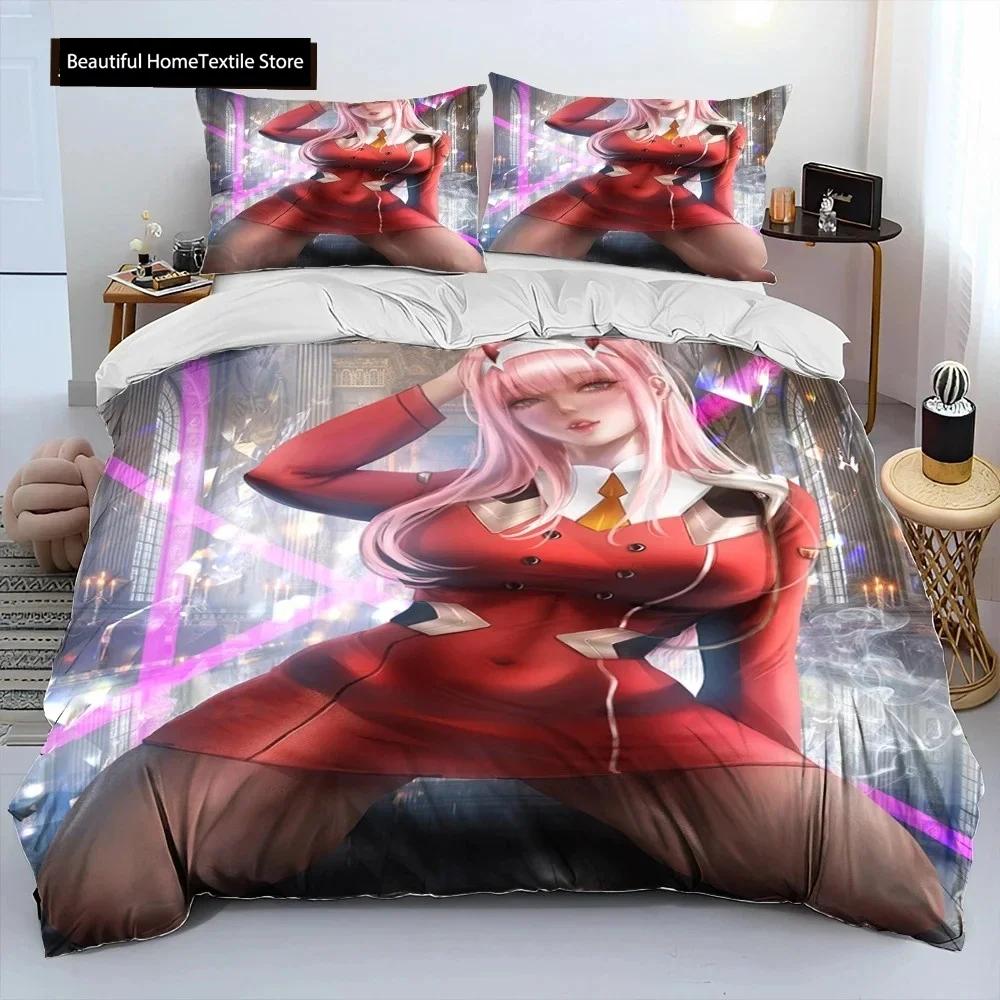 Zero Two DARLING In The FRANX Comfortable Duvet Comfortable Quilt Cover Pilowcase Beding Set Children Bedrom Decoration Home Textile