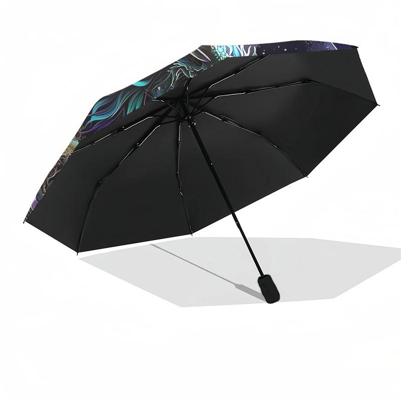 1pc Fantasy Dragon Moon Night Art Print Umbrella with Plastic Handle,Suitable for All Seasons Home Travel Outdoor UmbrellaDD1588