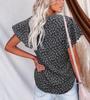 2026 Summer Women's V-neck Floral Pleated Short-Sleeve Shirt