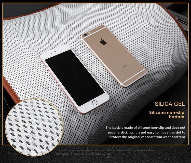 Universal Single Piece Cowhide Car Leather Seat Cushion - Non-slip Breathable Heightening Design for All Seasons