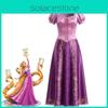 Costum Rapunzel Încâlcită Pentru Copii Din Material Satinat Pentru Cosplay Și Petreceri cu Costume
