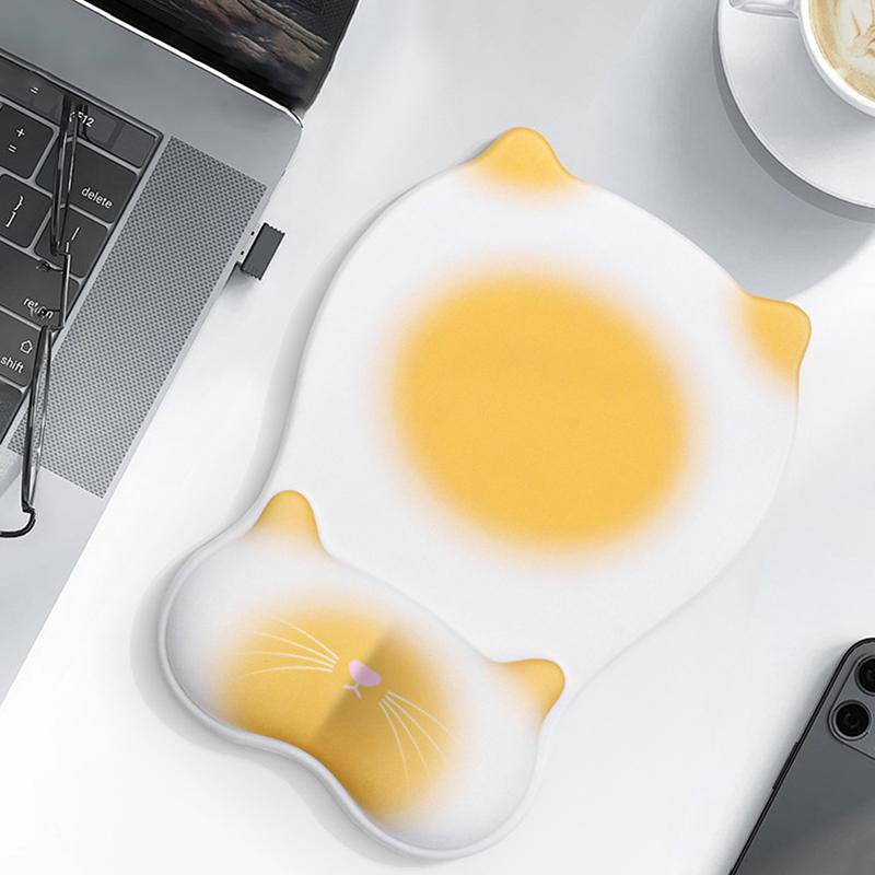 1Pc Cat-Shaped Mouse Pad, Non-Slip Silicone Wrist Rest, Computer Office Silicone Wrist Rest, Cute And Non-Slip