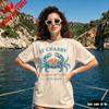 If Crabby Please Return To The Beach Graphic Tshirt Trendy Summer Beach Shirt Coastal Nautical Vacation Outfit Unisex Cotton Tops