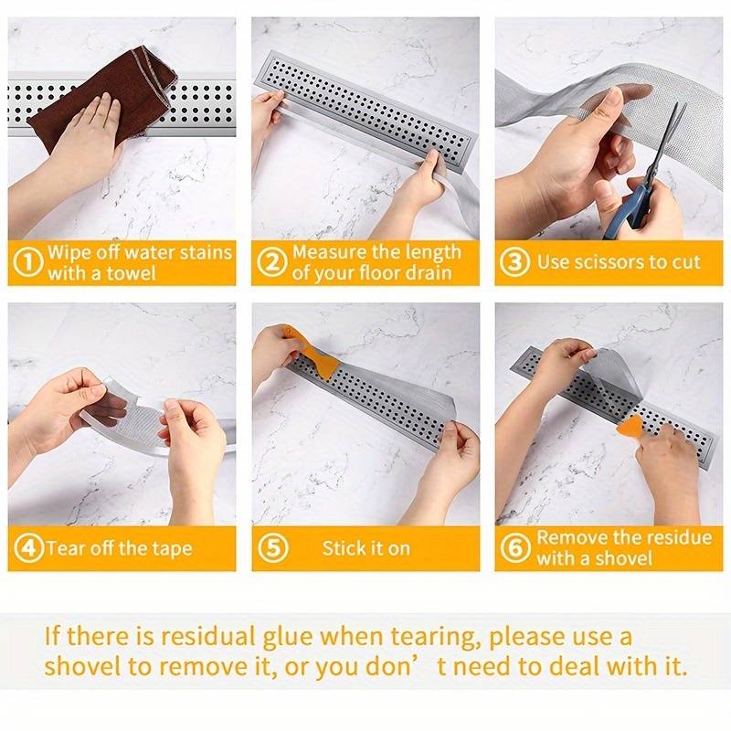 Autocolante autoadezive pentru scurgerea podelei, decupabile, protecție pentru păr pentru scurgerea dușului, sită de unică folosință pentru chiuvetă, autocolant ecran filtru