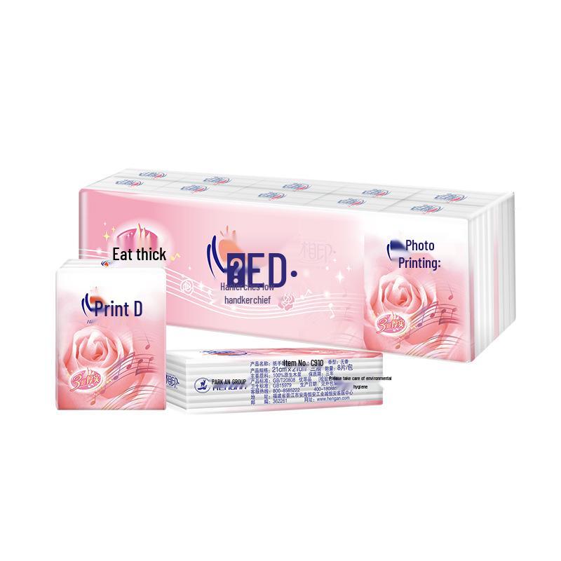 

Носовой платок и салфетка «От сердца к сердцу» с розой: Компактная портативная упаковка салфеток