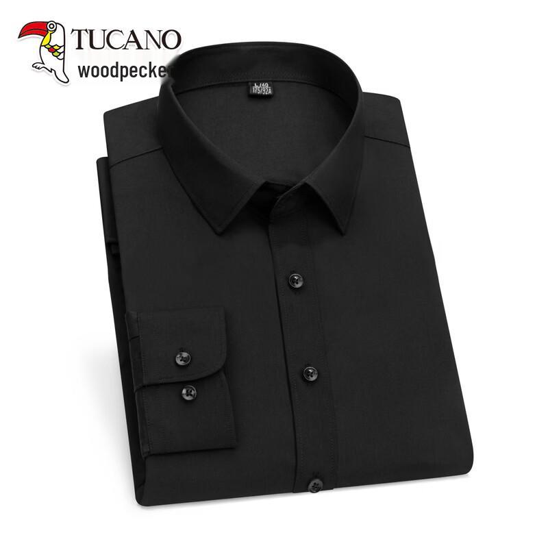 TUCANO Men s Solid Business Casual Wrinkle-Free Long Sleeve Shirt XL/41 чёрный