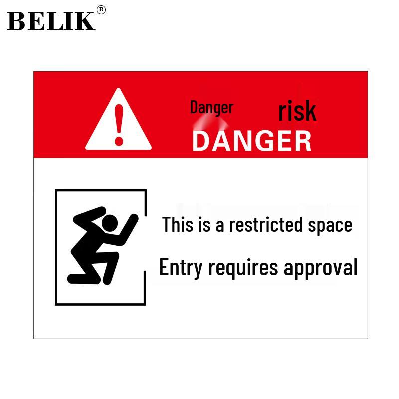 BELIK Confined Space Safety Warning Sign 30x40 CM