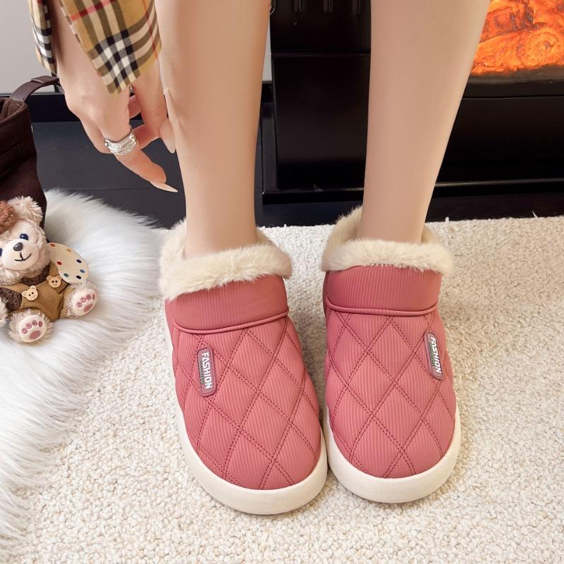 New winter velvet thickened outer wear bag and cotton slippers women's non-slip and snow-proof lightweight student home indoor cotton shoes