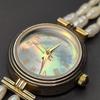 Used [Good Condition] Natural freshwater pearl triple bracelet watch, shell dial, battery replaced, working item