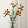 2 Pcs PU Artificial Bird of Paradise Flower Red Decorative Paradise Bird Plant  for Office
