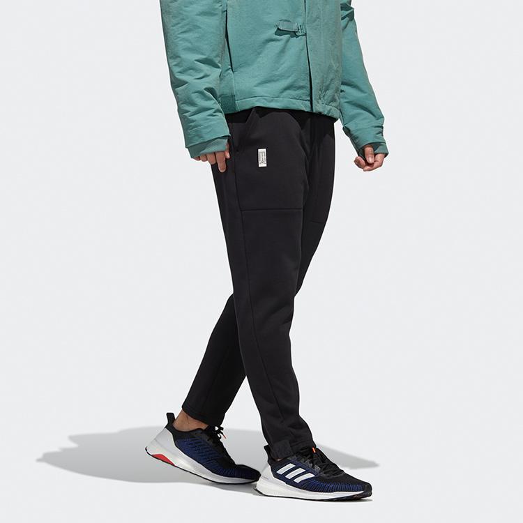 Adidas Solid Color Casual Running Sports Fleece Pants Men Bottoms Black GM4461