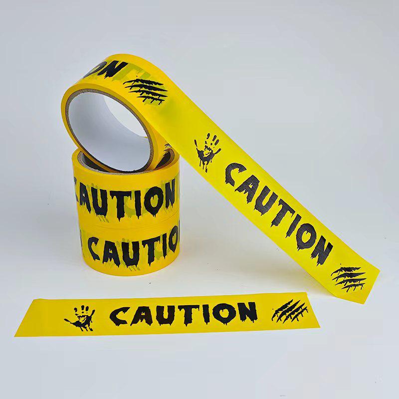 

Yellow DO NOT ENTER Halloween Warning Tape - Adhesive-Free Safety Alert Decoration