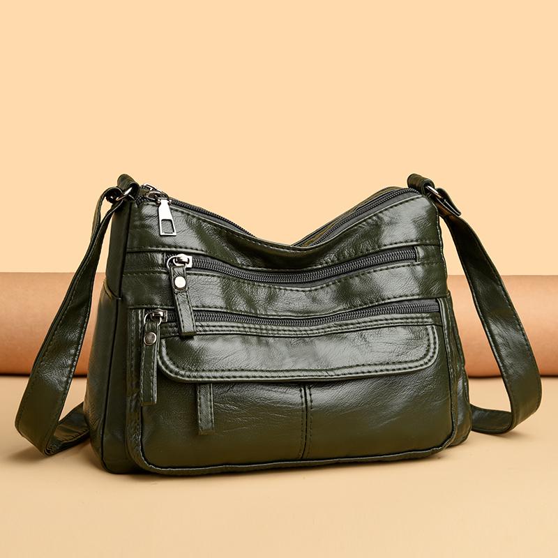 Women's Bag 2026 Spring Middle-aged Mother Shoulder Bag Crossbody Fashion Multi-layer Soft Leather Women's Bag