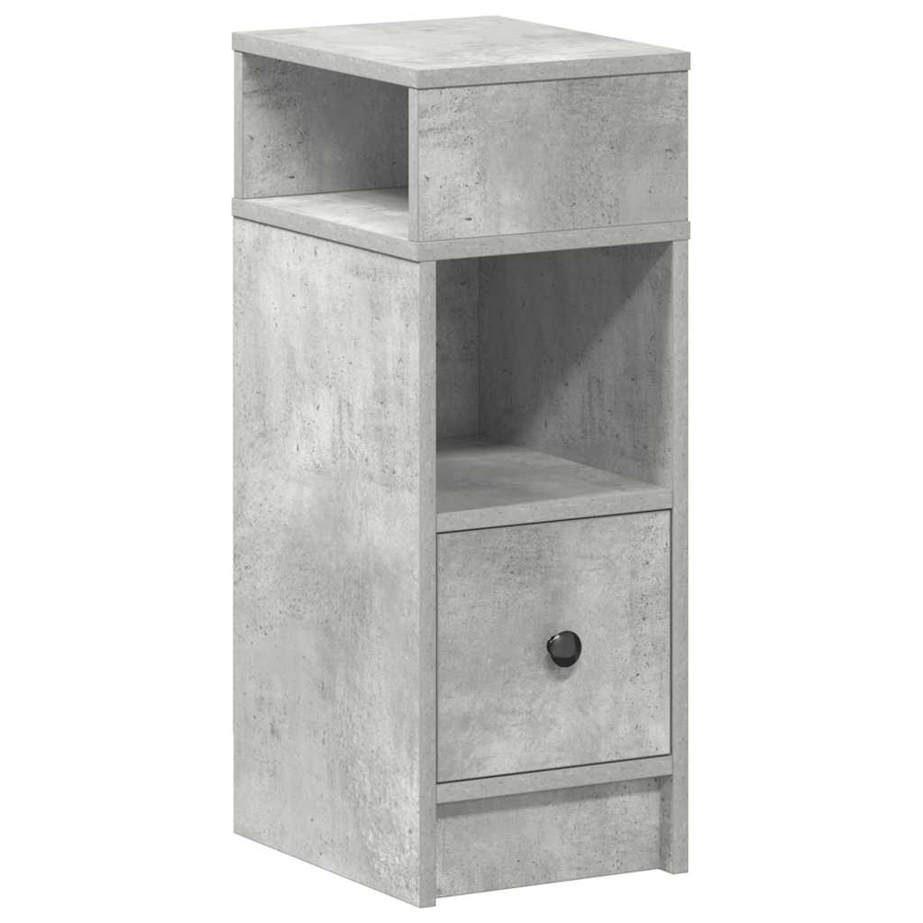 Nightstand with Drawer Concrete Gray 9.8 x 12.2 x 26 in (25 x 31 x 66 cm)