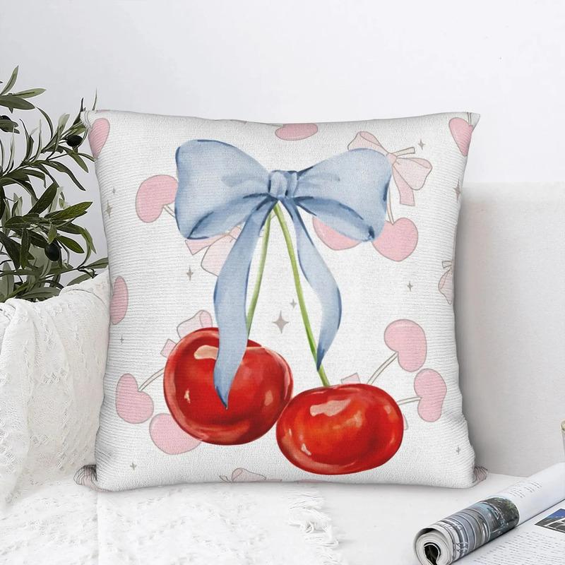 Cerezas Rojas Con Lazo Azul Contra Cerezas En Forma De Coraz S разноцветный