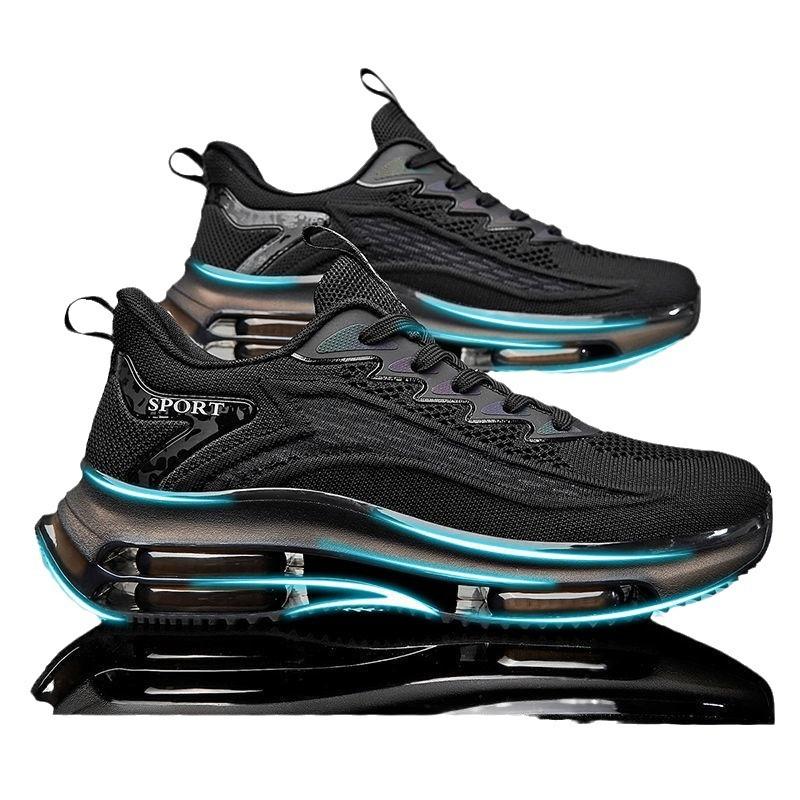 Summer Fly Weave Air Cushion Shoes, Coconut Shoes, Heightened Thick-soled Wear-resistant Running Shoes, Student Sneakers