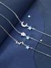 Sterling Silver Blue Star and Moon Bracelet Women's Niche Design Temperament Girlfriend Mori Jewelry Summer