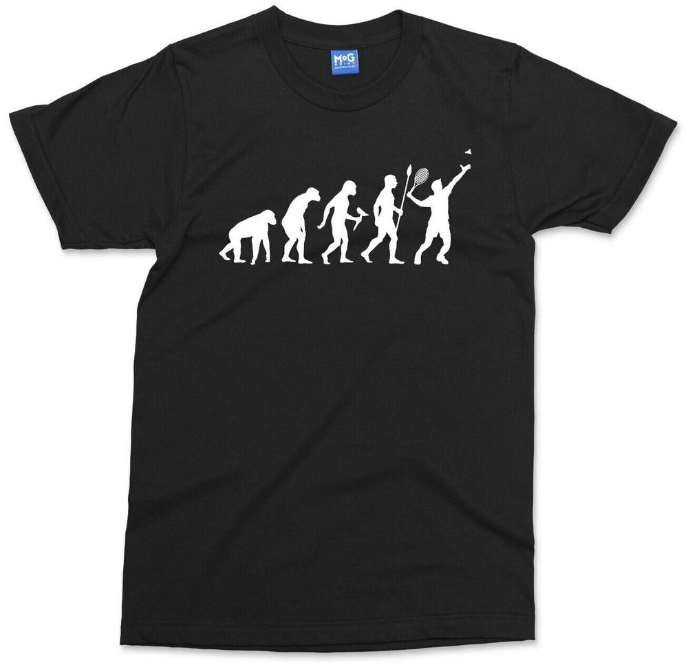 

Эволюция бадминтона Футболка Смешная Спортивная Ракетка Волан Ракетка Подарок Топ S