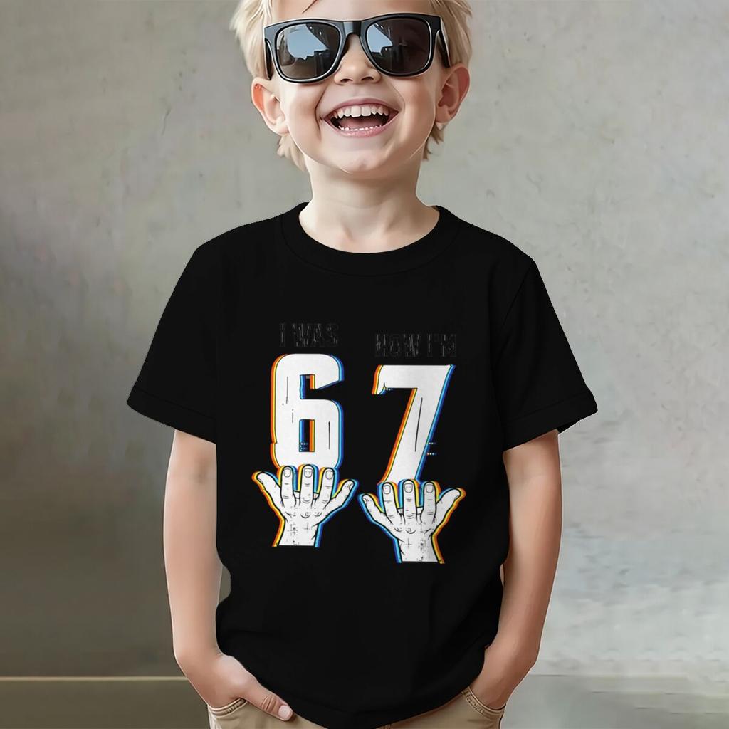 Magliette per il 7° Compleanno dei Bambini Ero 6 Ora Ho 7 Anni Maglietta di Compleanno Maglietta Grafica Retro Regalo Manica Corta Ragazza Ragazzo 100% Cotone Tee