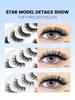 GROINNEYA 5/10 Pairs Fluffy Lashes 3D Mink Lashes Natural Eyelashes Cat Eye Lashes False Eyelashes Makeup Eyelash Extension