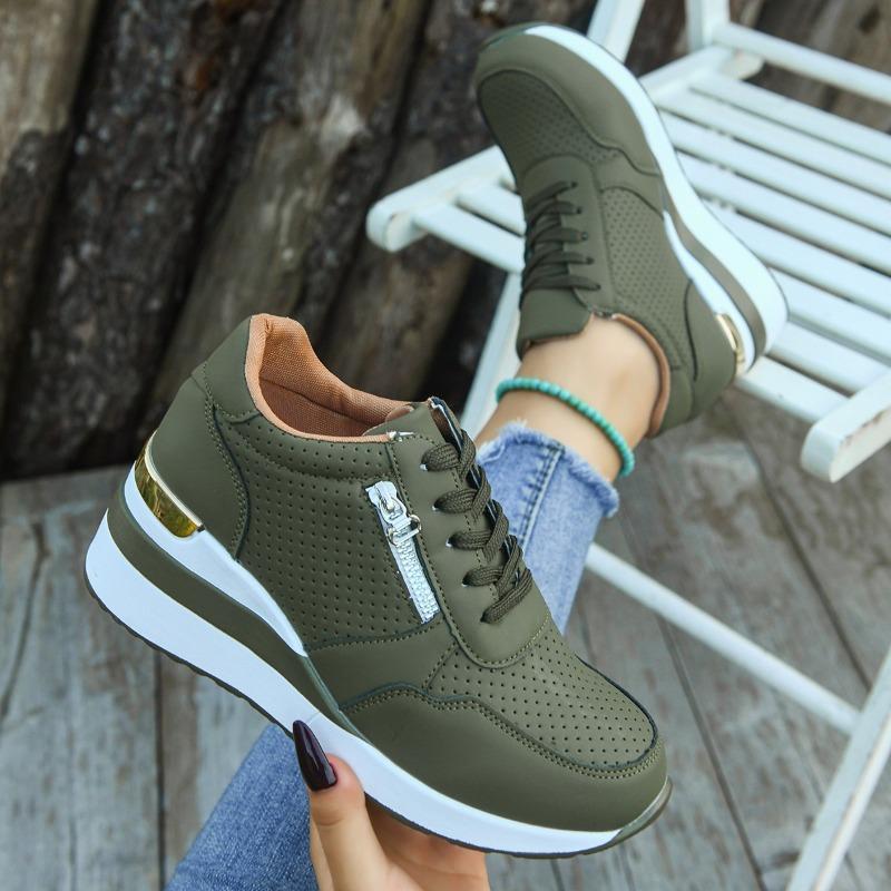 Plus Size Sneakers Fall 2025 New Platform Lace-up Comfortable Running Shoes for Women