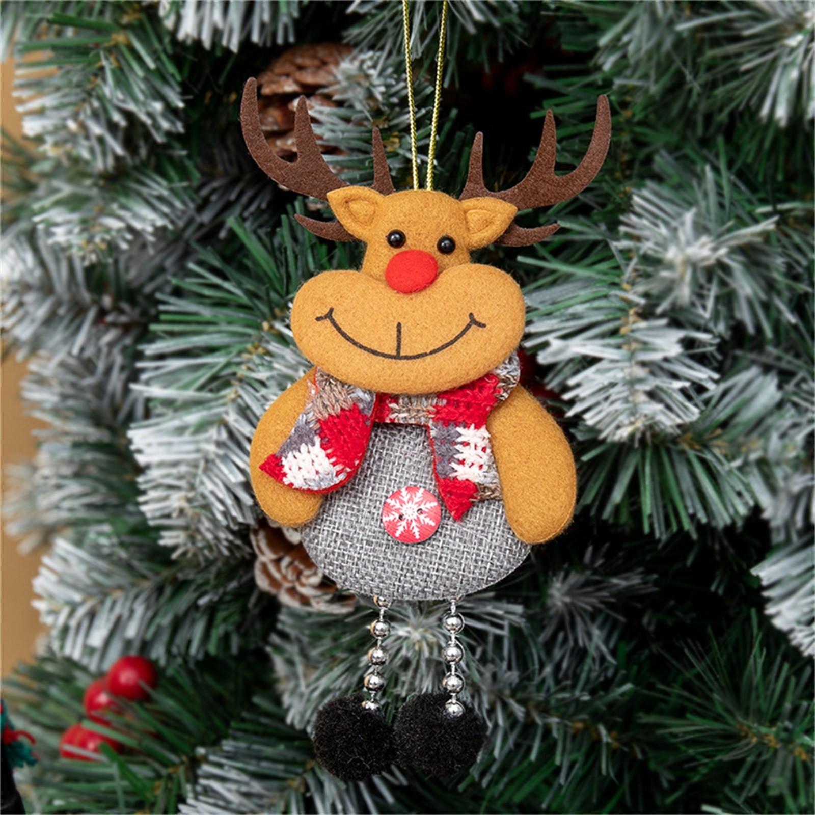 

Подвеска для украшения рождественской елки Клаус Снеговик Лось Медведь Тканевая подвеска Праздничное украшение One Size