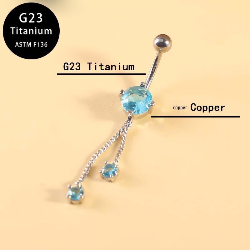 Stilvoller G23 Titan Zirkon Blume Bauchnabelring Piercing Schmuck