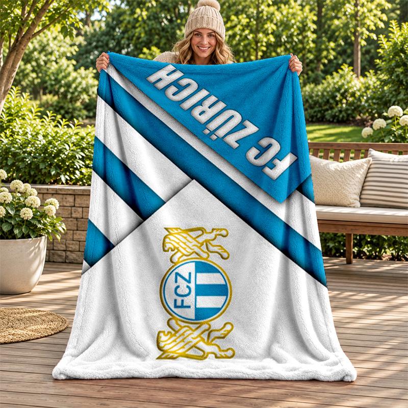 FC Zurich Blanket Flannel Blanket Soft Cozy Plush Throw for Sofa Bed Lightweight Home Decoration Gifts for Christmas Various Holidays
