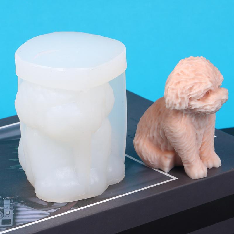 3D Teddy Silicone Candle Mold Dog Pet Puppy Soap Aromatherapy Ornament Wax Clay Plaster Epoxy Resin Molds Home Decor