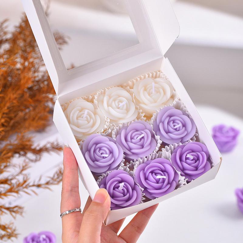 1 Set Banquet Romantic Scented Elegant Rose Mini-Sized Candles Fragrant Handmade Floating Wedding Ambiance-Boosting