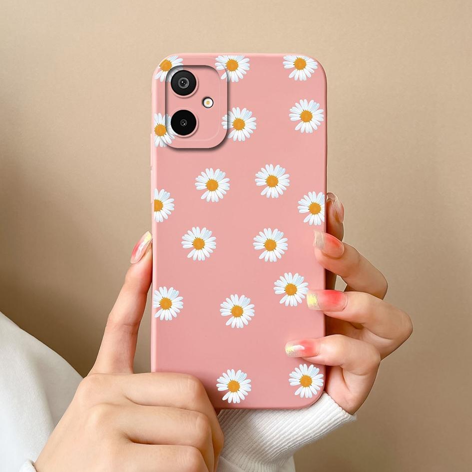 New Case For Samsung M16 S25 Edge F06 M06 A06 F16 Beautiful Sunflowers Butterfly Pattern Liquid Silicone Anti Fall Protective Covers For Samsung Shell
