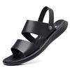 2026 Men's Genuine Leather Dual-Use Sandals - Non-Slip, Thick Sole, Soft & Versatile Beach Slides