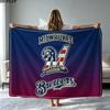 Milwaukee Brewers Print Flannel Blanket High Quality Warm Comfortable Cover for All Seasons Perfect for Gifts Home Decor