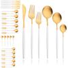 Black Gold 36Pcs Matte Flatware Dinnerware Set Knife Dessert Fork Spoon Dinner Set Stainless Steel Tableware Kitchen Cutlery Set
