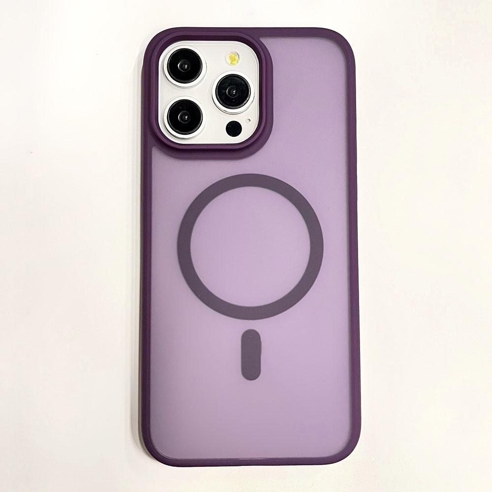 

Матовый полупрозрачный чехол Magsafe для iPhone 15 Pro Max 14 13 12 11 Pro Max 15 Plus Магнитный чехол для беспроводной зарядки iPhone 14 Pro Max темно-фиолетового