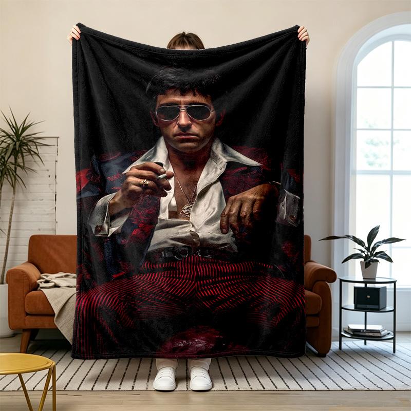 Scarface Soft and comfortable flannel Suitable for sofas living rooms outdoor camping travel and also makes a great anniversary gif