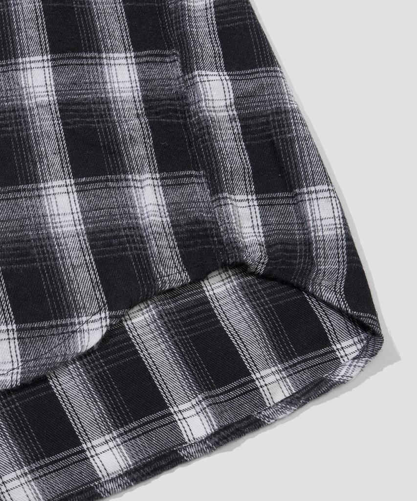 AGOD Oversized Flannel Check Shirt [Black]