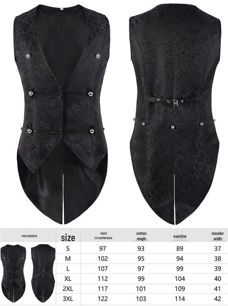 Templar Knight Medieval Patchwork Corset Vest Halloween Men's Stage Costume