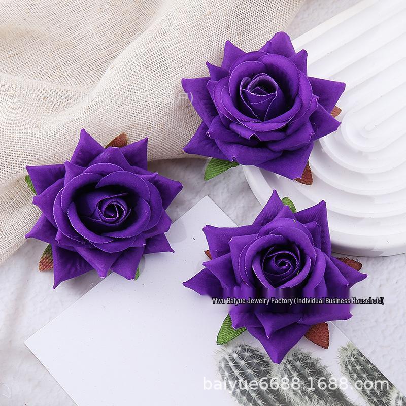 7cm Velvet Silk Rose Flower Head for DIY, Photography, Wedding Arch, and Decor.