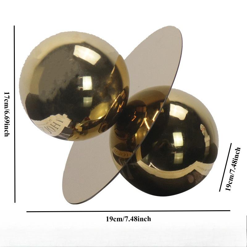 Golden Ball Abstract Crafts, Stainless Steel Desktop Decoration, Spherical Geometric Art Decoration, Room Decoration
