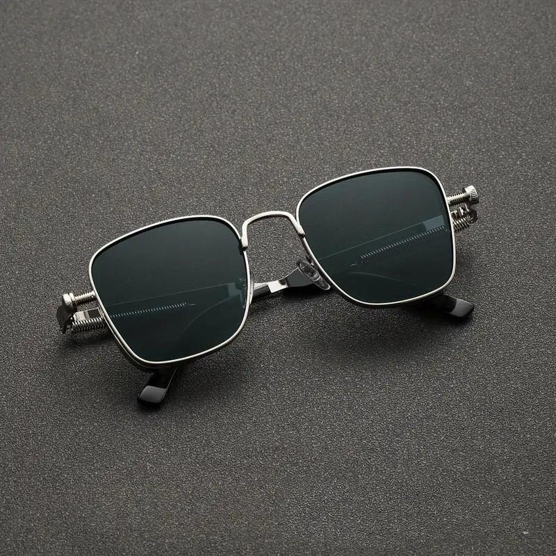 New Arrival Vintage Hip Hop Square Sunglasses Women Men Punk Sun Glasses Eyewear  for Male Female Metal Glasses
