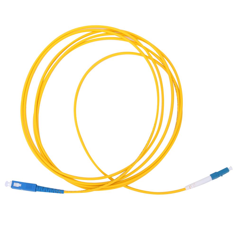 2pcs 3 Meters LC UPC to SC UPC Optical Fiber Patch Cable Cord Yellow
