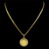 Stainless Steel Muslim Islamic Religious Arabic Crystal Necklace for Men Islam Quran Allah Pendant Necklaces Jewelry 8289-QCK