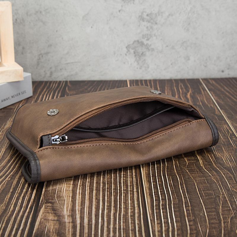 Bolso bandolera de un solo hombro para hombre, bolso urbano sencillo con cabeza de tigre, bolso de Color Retro para hombre, bolso pequeño de cuero