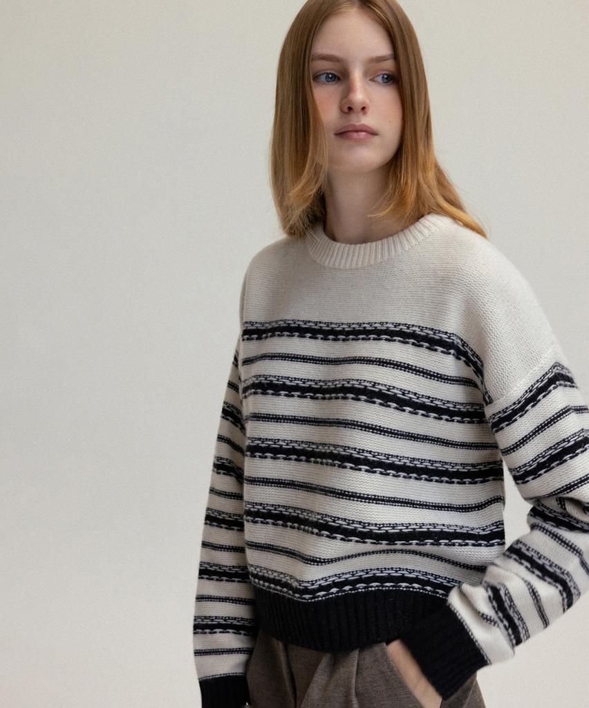 ANDNEEDS Line Wool Knit (Ivory)