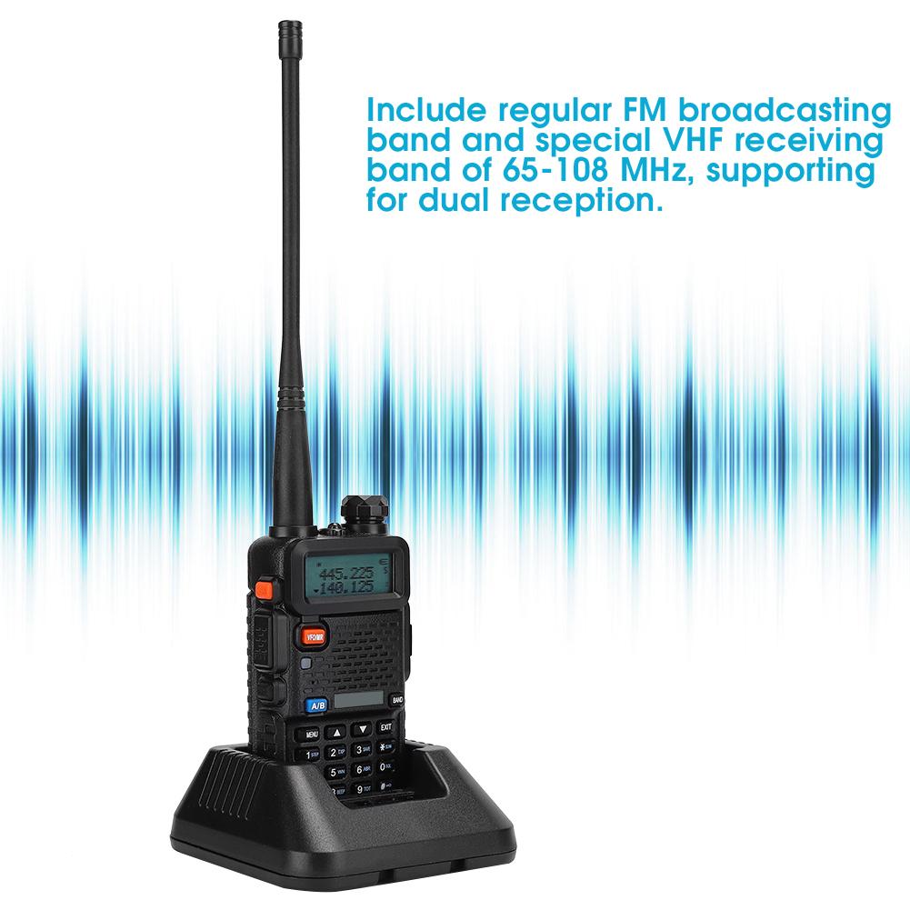 BF UV5R 8W Car Walkie Talkie Dual Band Two Way Radio with Built In Battery