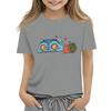 Boys Girls Round Neck Casual Printed Short-sleeved T-shirt Top