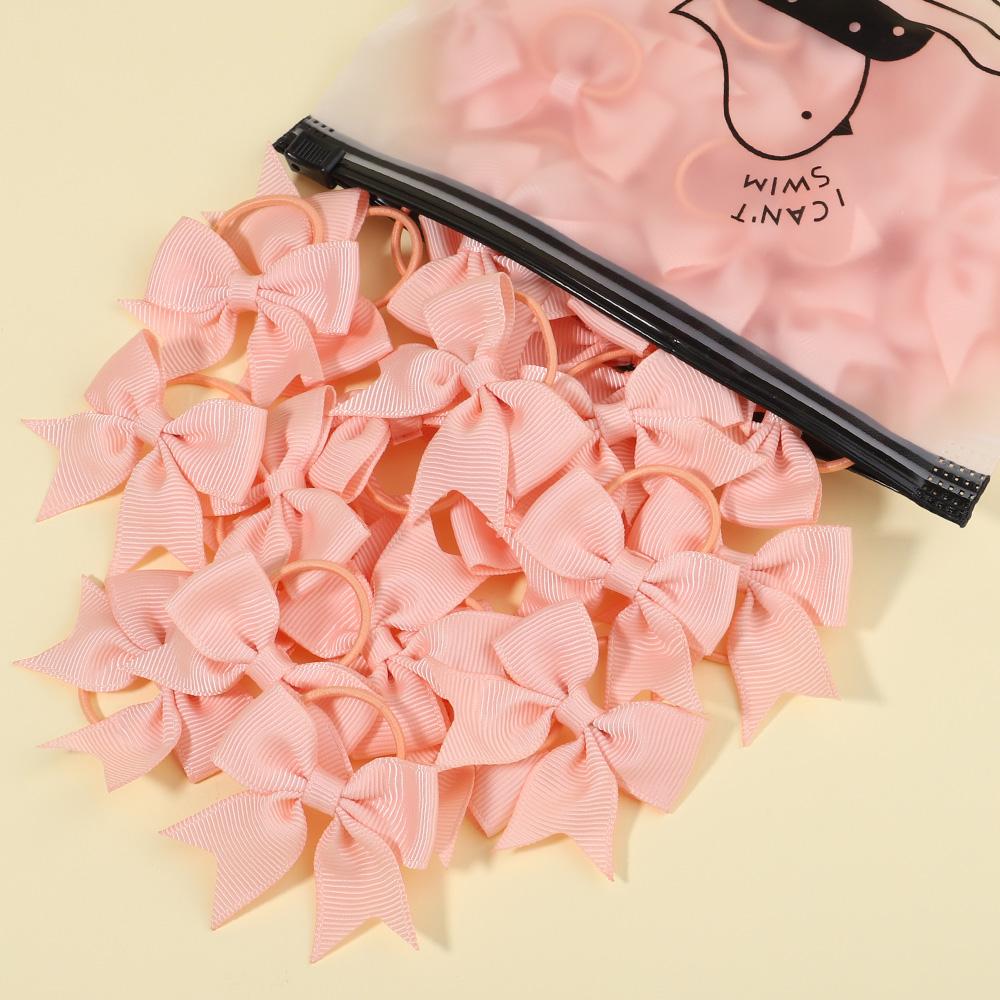 5Pcs/lot Grosgrain Ribbon Pigtail Hair Bows Elastic Hair Ties Hair Bands Holders Baby Hair Accessories for Baby Girls Infants