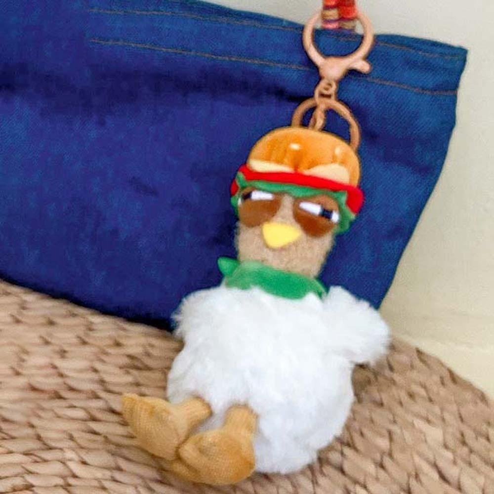 Doll Hamburger Hen Key Ring Simulation Gugu Animal Key Holder  Release Stress